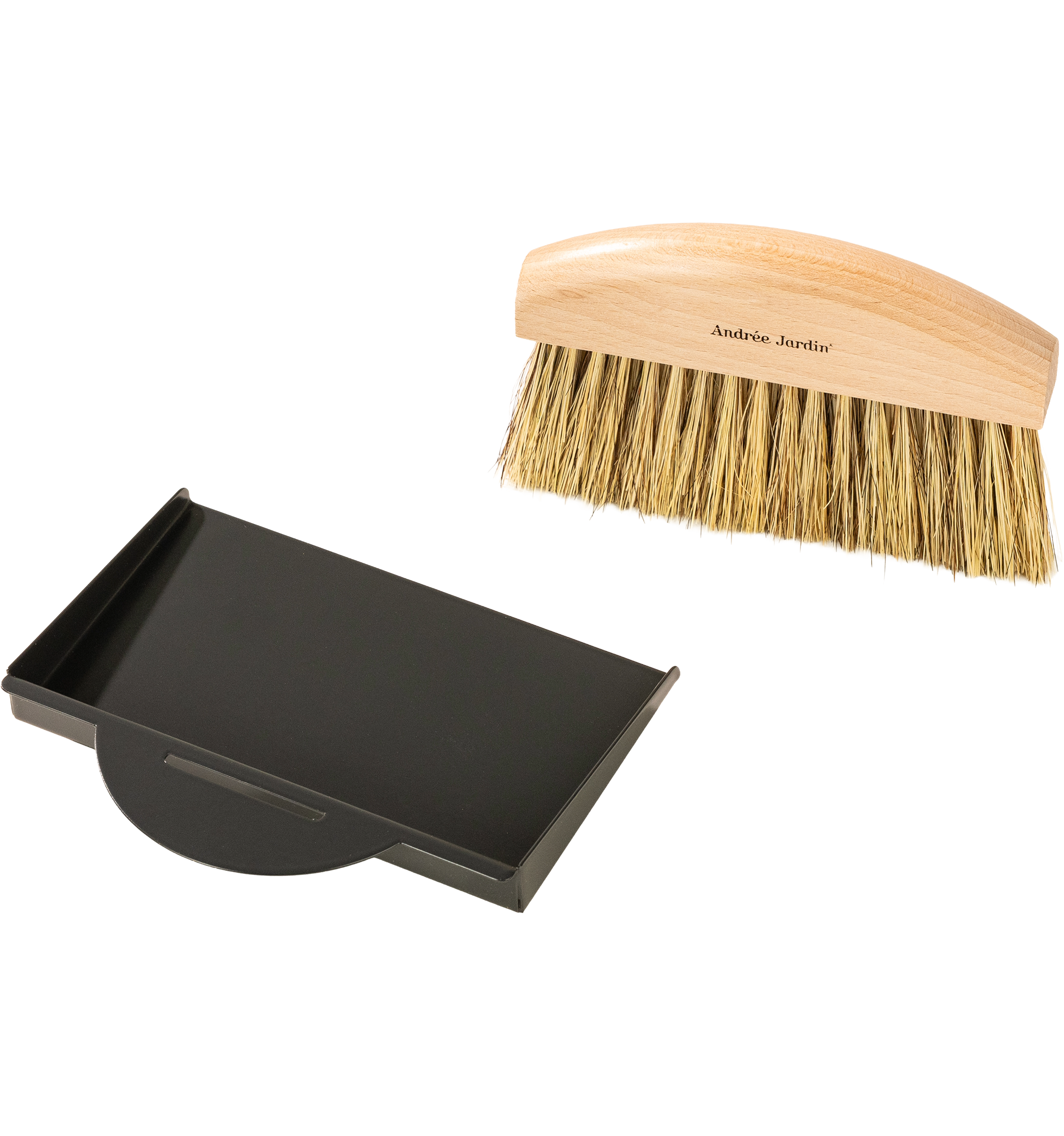 Tischkehrset Rosshaar/Fibre, schwarz