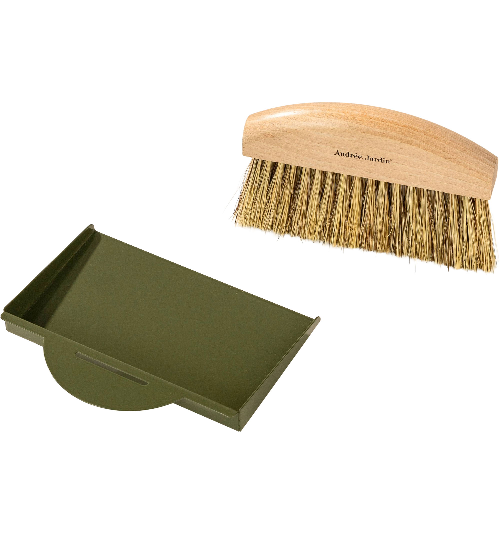 Tischkehrset Rosshaar/Fibre, grün