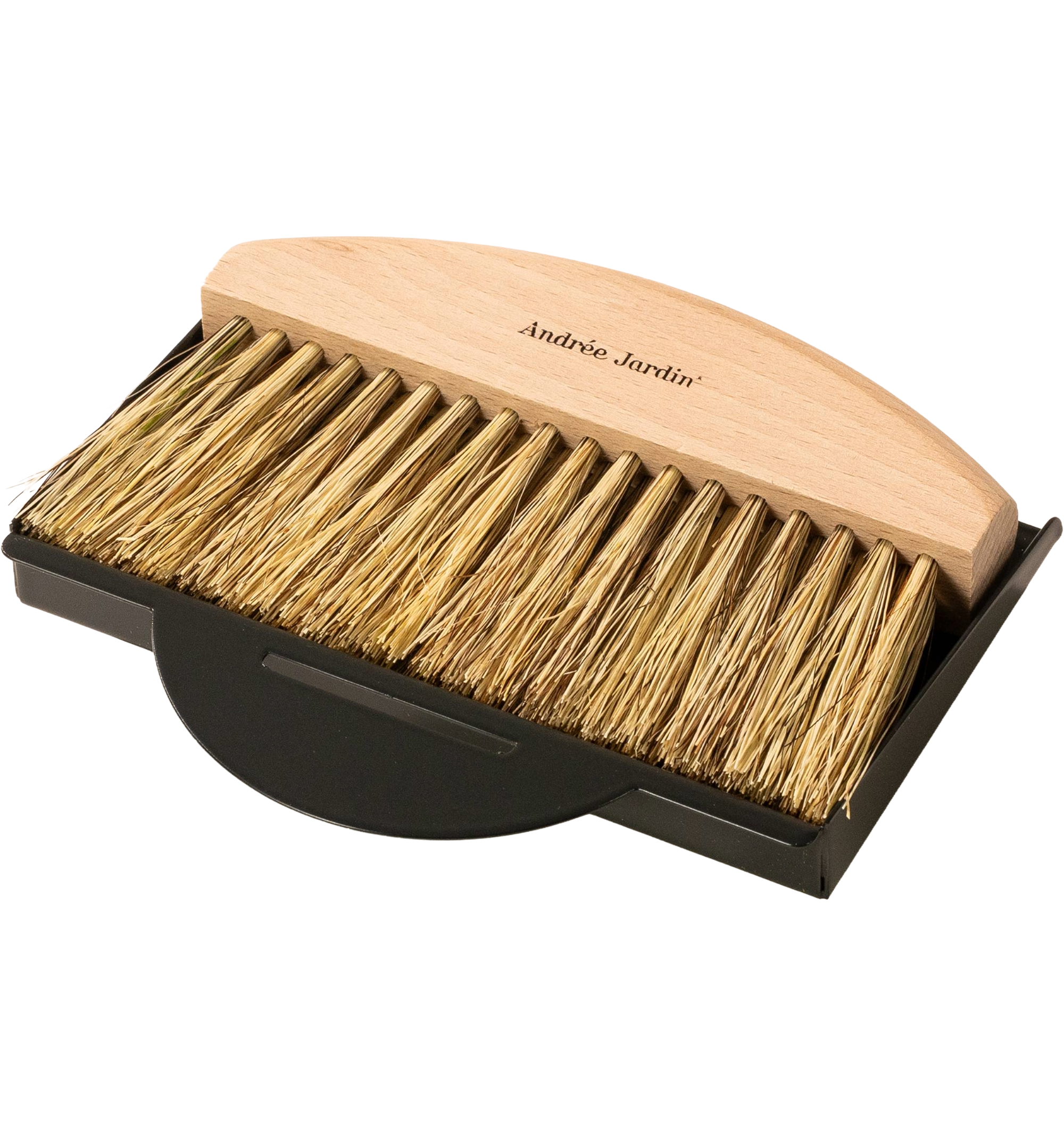 Tischkehrset Rosshaar/Fibre, schwarz
