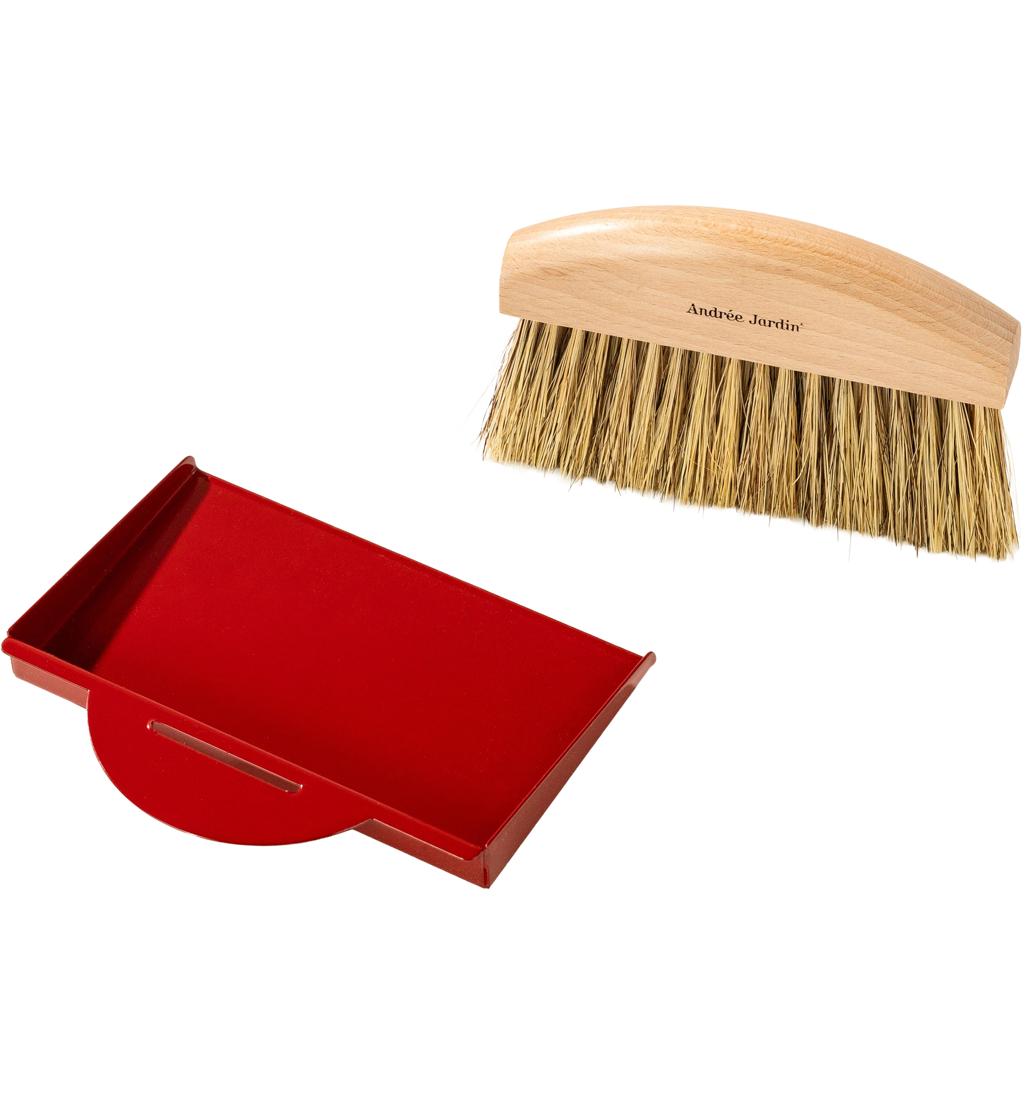 Tischkehrset Rosshaar/Fibre, rot